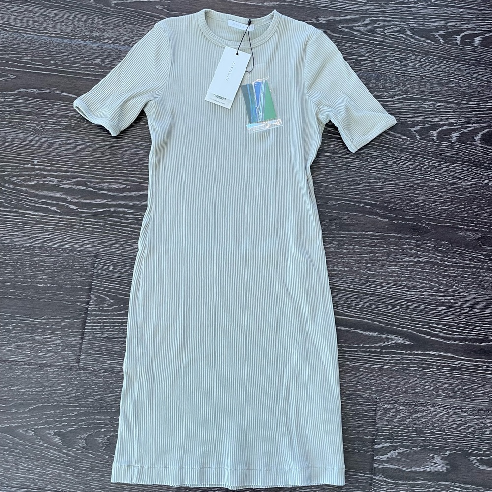 NWT JOHN ELLIOTT COTTON RIB DRESS SIZE SMALL OYSTER